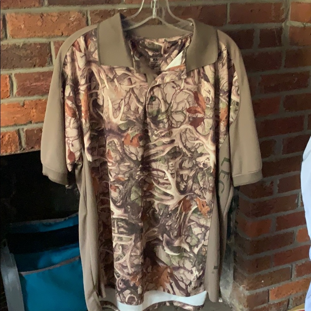 Short sleeve polo style camo shirt